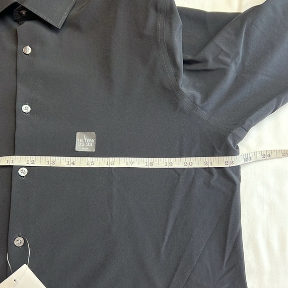 JF J Ferrar black button down stretch dress shirt size large - Picture 4 of 10